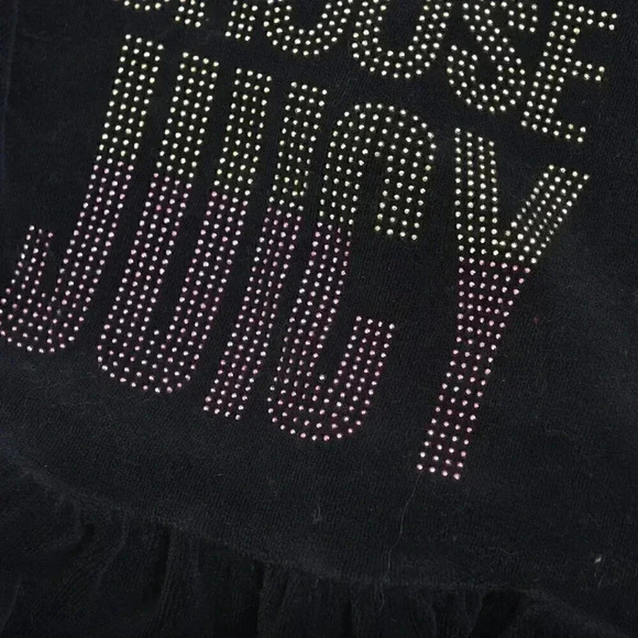 Juicy Couture Choose Juicy Ruffle Track Jacket Full Zip Black  Velour Size 5 - Picture 10 of 10